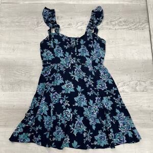 Vintage Angie Floral Baby Doll Ruffle Y2K Mini Cottage Fairy Whimsygoth Dress